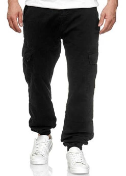 Urban Classics Herren Cargo Joggpants Stoffhose 6-Pockets Schwarz