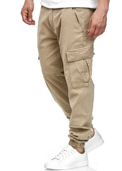 Urban Classics Herren Cargo Joggpants Stoffhose 6-Pockets Sand Beige