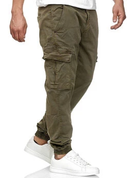 Seventyseven Lifestyle Herren Cargo Hose 6-Pockets Oliv Grün -Stilreich Geschäft 18031084 2