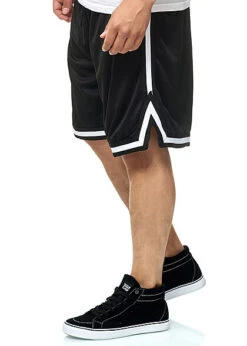 Urban Classics Herren Shorts Kurze Hose Mit Kontrast Streifen Schwarz Weiss