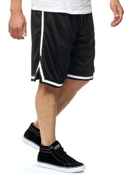 Urban Classics Herren Shorts Kurze Hose Mit Kontrast Streifen Schwarz Weiss -Stilreich Geschäft 18031800 2
