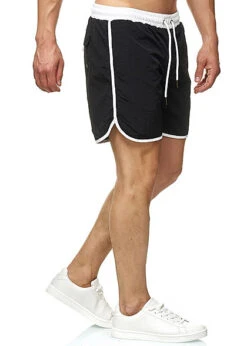 Urban Classics Herren Retro Swimshorts Schwarz Weiss -Stilreich Geschäft 19062242 2