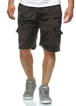 Urban Classics Herren Bermuda Cargo Camouflage Shorts 4-Pockets Dark Camo