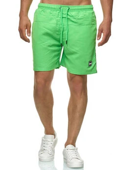 Urban Classics Herren Block Swim Shorts 2-Pockets Tunnelzug Neongrün
