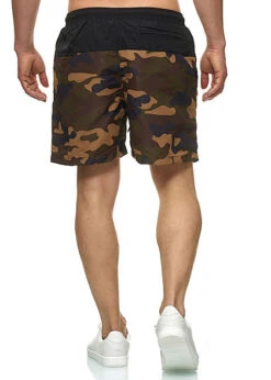 Urban Classics Herren Block Swim Shorts 2-Pockets Tunnelzug Schwarz Woodcamo -Stilreich Geschäft 19062601 3