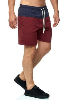 Urban Classics Herren Badehose Block Swim Shorts M. 2-Pockets Navy Blau Burgundy -Stilreich Geschäft 19062602 2