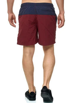 Urban Classics Herren Badehose Block Swim Shorts M. 2-Pockets Navy Blau Burgundy -Stilreich Geschäft 19062602 3