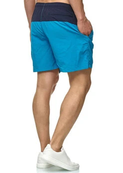 Urban Classics Herren Block Swim Shorts 2-Pockets Navy Blau Türkis -Stilreich Geschäft 19062603 2