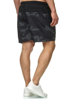 Urban Classics Herren Block Swim Shorts 2-Pockets Schwarz Dark Camo -Stilreich Geschäft 19062606 2