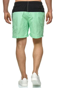 Urban Classics Herren Block Swim Shorts 2-Pockets Schwarz Neomint -Stilreich Geschäft 19062613 3