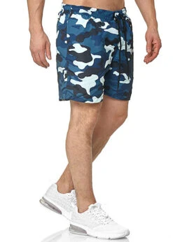 Urban Classics Herren Camo Swim Shorts 2-Pockets Tunnelzug Blau Camouflage -Stilreich Geschäft 19072969 2