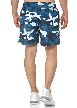 Urban Classics Herren Camo Swim Shorts 2-Pockets Tunnelzug Blau Camouflage -Stilreich Geschäft 19072969 3
