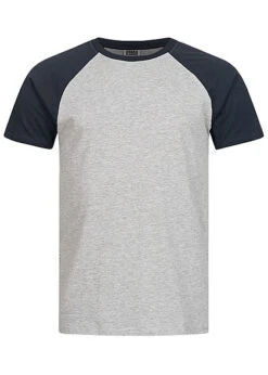 Urban Classics Herren 2-Tone Raglan T-Shirt Hell Grau Navy Blau