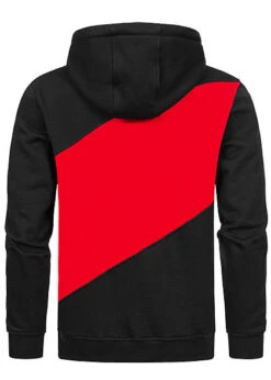 Urban Classics Herren Colorblock Zick Zack Hoddie Kapuze Schwarz Rot Grau -Stilreich Geschäft 19083418 2