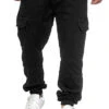Urban Classics Herren Cargo Jeans Hose 6-Pockets Rinsed Wash Schwarz