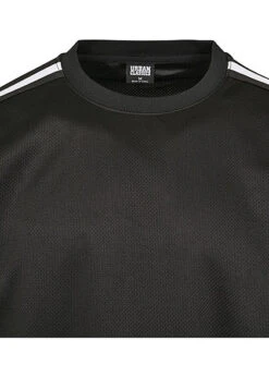 Urban Classics Herren T-Shirt Oversized Mit Mesh Und Kontraststreifen Schwarz Weiss -Stilreich Geschäft 19114915 2
