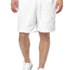 Urban Classics Herren 2in1 Swim Shorts Mit Logo Gummibund Weiss Schwarz