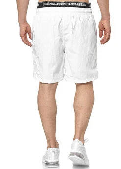 Urban Classics Herren 2in1 Swim Shorts Mit Logo Gummibund Weiss Schwarz -Stilreich Geschäft 20030935 3