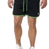 Urban Classics Herren Retro Swim Shorts 3-Pockets Schwarz Neon Grün