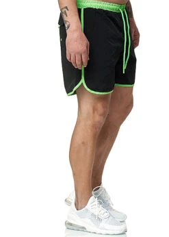 Urban Classics Herren Retro Swim Shorts 3-Pockets Schwarz Neon Grün -Stilreich Geschäft 20041772 2