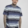 Urban Classics Herren T-Shirt Streifen Muster Vintage Blau Schwarz