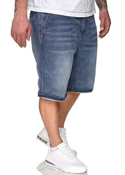 Sublevel Herren Chino Shorts Mit Beinumschlag & 2 Taschen Medium Blau Denim -Stilreich Geschäft 21020395 2