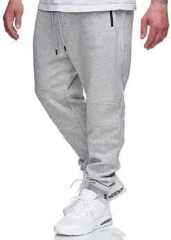 Hailys Herren Sweat Pants Jogginghose 4-Pockets Hell Grau Melange