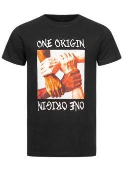 Mister Tee Herren T-Shirt One Origin Hände Print Schwarz