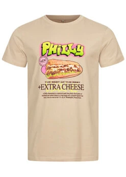 Mister Tee Herren T-Shirt Philly Sandwich Print Sand Beige