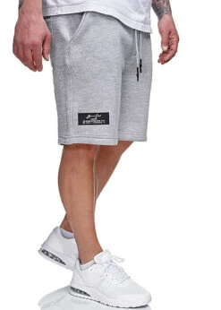 Brave Soul Herren Sweat Shorts 3-Pockets Und Zipper Tasche Marl Hell Grau -Stilreich Geschäft 21031183 2