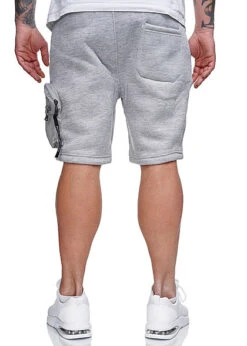 Brave Soul Herren Sweat Shorts 3-Pockets Und Zipper Tasche Marl Hell Grau -Stilreich Geschäft 21031183 3