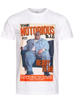 Mister Tee Herren T-Shirt Biggie Magazine Cover Print Weiss
