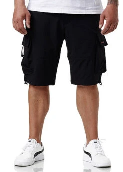 Sublevel Herren Cargo Bermuda Shorts 2-Pockets Schwarz