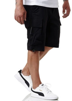 Sublevel Herren Cargo Bermuda Shorts 2-Pockets Schwarz -Stilreich Geschäft 21063012 2