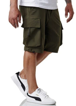 Sublevel Herren Cargo Bermuda Shorts 2-Pockets Khaki Grün -Stilreich Geschäft 21063013 2