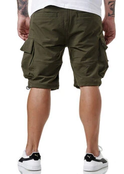 Sublevel Herren Cargo Bermuda Shorts 2-Pockets Khaki Grün -Stilreich Geschäft 21063013 3