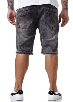 Sublevel Herren Bermuda Jeans Shorts Tunnelzug 5-Pockets Acid Grau Denim -Stilreich Geschäft 21063014 3