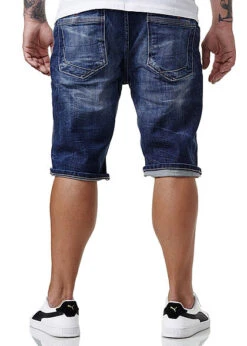 Sublevel Herren Bermuda Jeans Shorts 5-Pockets Dunkel Blau Denim -Stilreich Geschäft 21063016 3