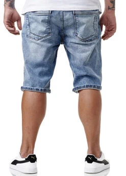Sublevel Herren Bermuda Jeans Shorts 5-Pockets Medium Blau Denim -Stilreich Geschäft 21063017 3