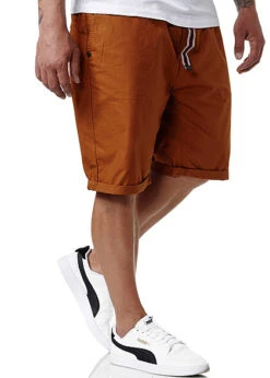 Sublevel Herren Chino Bermuda Shorts Bindegürtel 4-Pockets Tawny Braun -Stilreich Geschäft 21063021 2