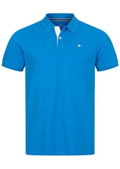 Tom Tailor Herren Polo T-Shirt Logo Stickerei Bright Ibiza Blau