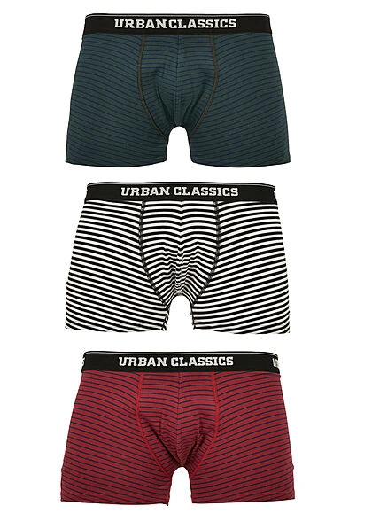 Urban Classics Herren 3-er Pack Boxer Shorts Streifen Bottle Grün & Rot & Weiss 8 Urban Classics Herren 3-er Pack Boxer Shorts Streifen Bottle Grün & Rot & Weiss -Stilreich Geschäft 21063256