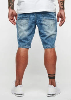 Seventyseven Lifestyle Herren Bermuda Jeans Shorts Destroy Look 5-Pockets Hell Blau Denim -Stilreich Geschäft 21078256 3