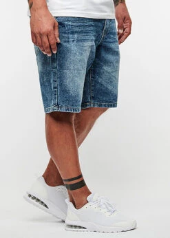 Seventyseven Lifestyle Herren Bermuda Jeans Shorts Destroy Look 5-Pockets Mid Blau Denim -Stilreich Geschäft 21078257 2