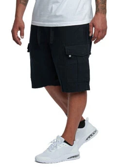 Lowrider Herren Cargo Bermuda Shorts Mit Tunnelzug 6-Pockets Schwarz