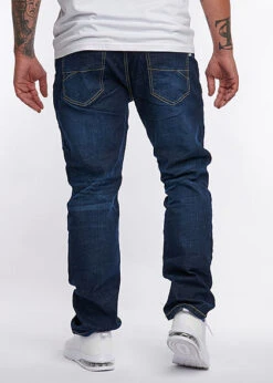 Eight2Nine Herren Jeans Hose 5-Pockets Crash Optik Knopfleiste Dunkel Blau Denim -Stilreich Geschäft 21083757 4