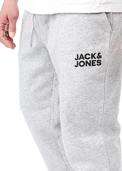 Jack & Jones Jack And Jones Herren NOOS Sweathose Jogginghose Logo Print 2-Pockets Hellgrau Mel. 3 Jack & Jones Jack And Jones Herren NOOS Sweathose Jogginghose Logo Print 2-Pockets Hellgrau Mel. – Bild 3