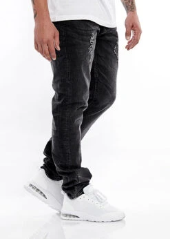 Hailys Herren Slim Fit Jeans Hose 5-Pockets Mit Kordel Am Hosenbund Schwarz Denim -Stilreich Geschäft 21092032 2