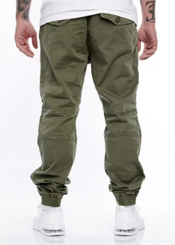 Urban Surface Herren Biker Stoffhose 5-Pockets Tunnelzug Rippbündchen Ivy Oliv Grün -Stilreich Geschäft 21093948 2