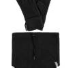 Urban Classics Herren Fleece Winter Set Handschuhe Und Schlauch-Schal Schwarz